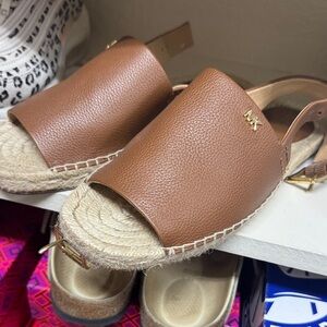 Michael Kors Tan Espadrille Slides
